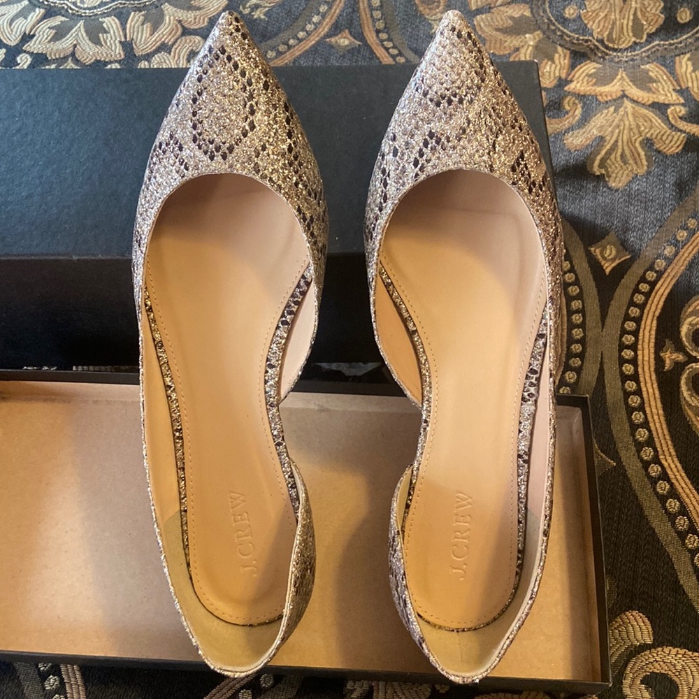 J Crew Audrey glitter flats